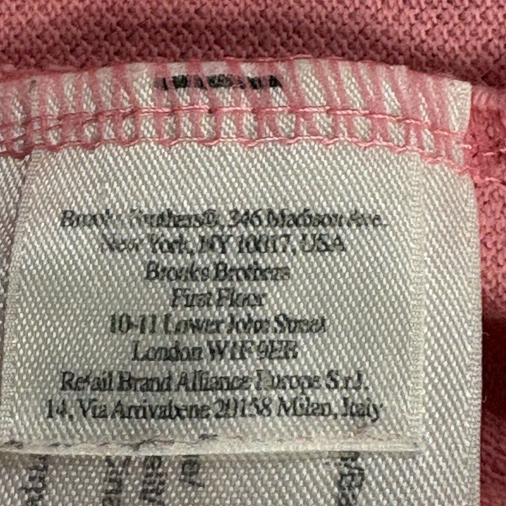 Brooks Brothers 346 Polo Shirt Mens Large Pink Green Logo Cotton Golf Preppy - Picture 8 of 13